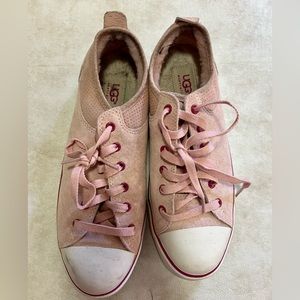 Pink suede UGG tennis shoes. Size 8.5